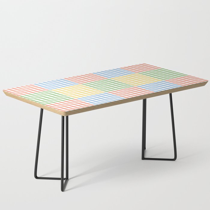 Colorful geometric gingham patchwork pattern Coffee Table Gallery Image 1
