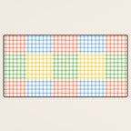 Colorful geometric gingham patchwork pattern Desk Mat Gallery Image 3