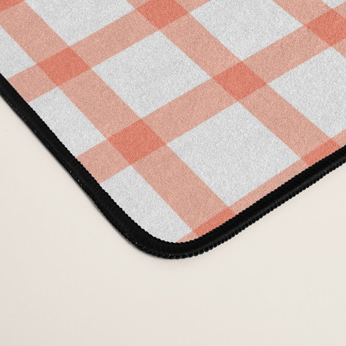 Colorful geometric gingham patchwork pattern Desk Mat Gallery Image 4
