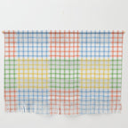 Colorful geometric gingham patchwork pattern Wall Hanging Gallery Image 1