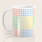 Colorful geometric gingham patchwork pattern Coffee Mug Gallery Image 3