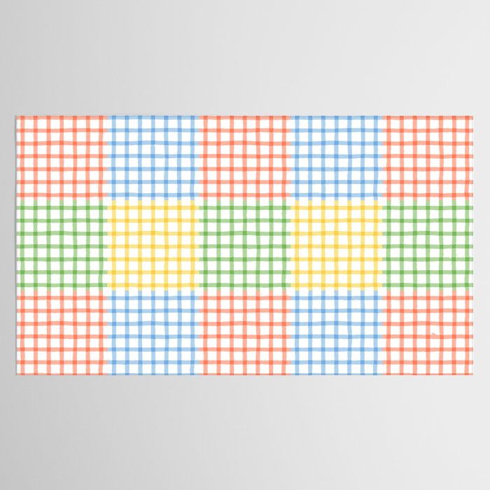 Colorful geometric gingham patchwork pattern Tablecloth Gallery Image 2