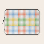 Colorful geometric gingham patchwork pattern Laptop Sleeve Gallery Image 1