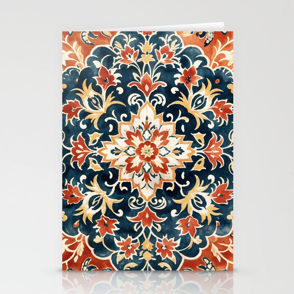 Indigo and Floral Spice Mandala Stationery Card Gallery Image 1
