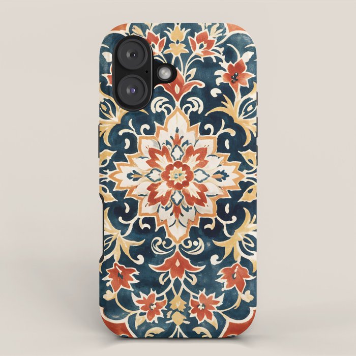 Indigo and Floral Spice Mandala iPhone Case Gallery Image 1