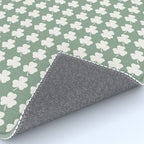 Clovers XXXVII Sage Green Botanical Pattern Rug Gallery Image 4