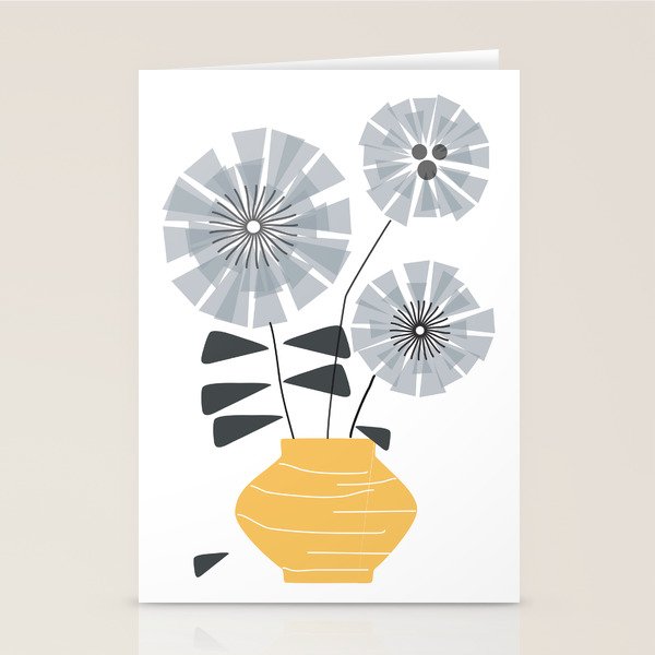 Midcentury Floral  Stationery Card Gallery Image 1