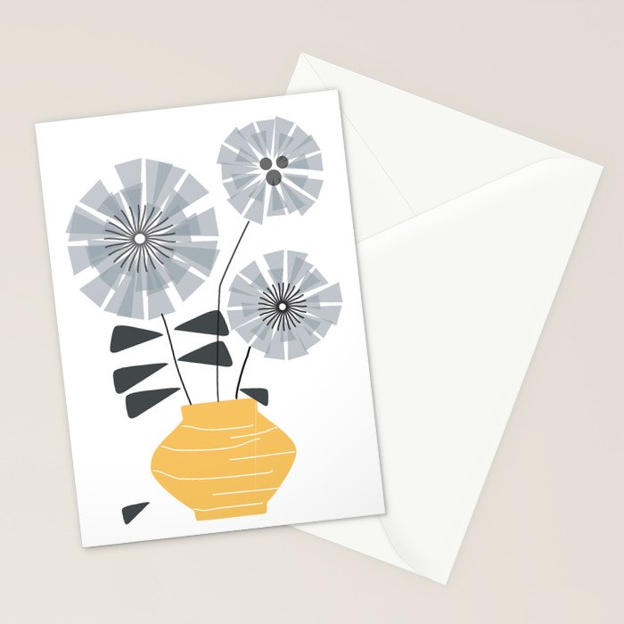Midcentury Floral  Stationery Card Gallery Image 2