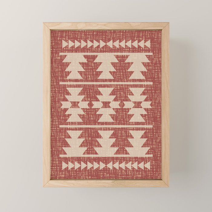 Southwestern Pattern 135 Sienna and Beige Mini Art Print Gallery Image 1