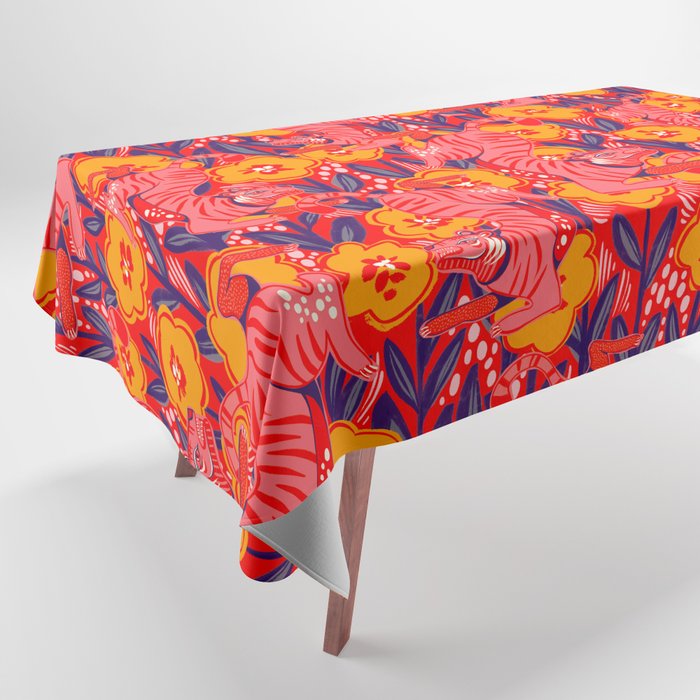 Golden Tiger Tablecloth Gallery Image 1