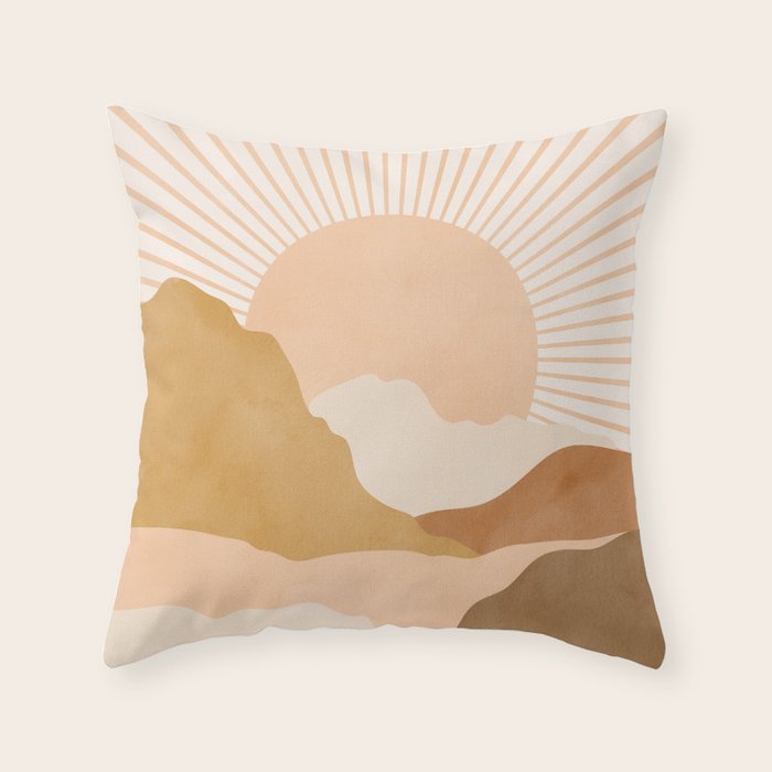 Warm Color Hills Throw Pillow Gallery Image 1