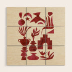 Crimson Village Wood Wall Art Gallery Image 1