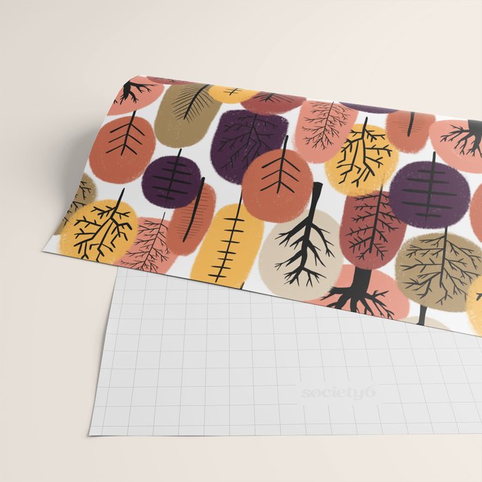 Autumn Trees Pattern Wrapping Paper Gallery Image 2