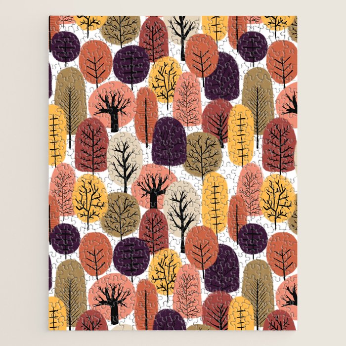 Autumn Trees Pattern Jigsaw Puzzle Gallery Image 1
