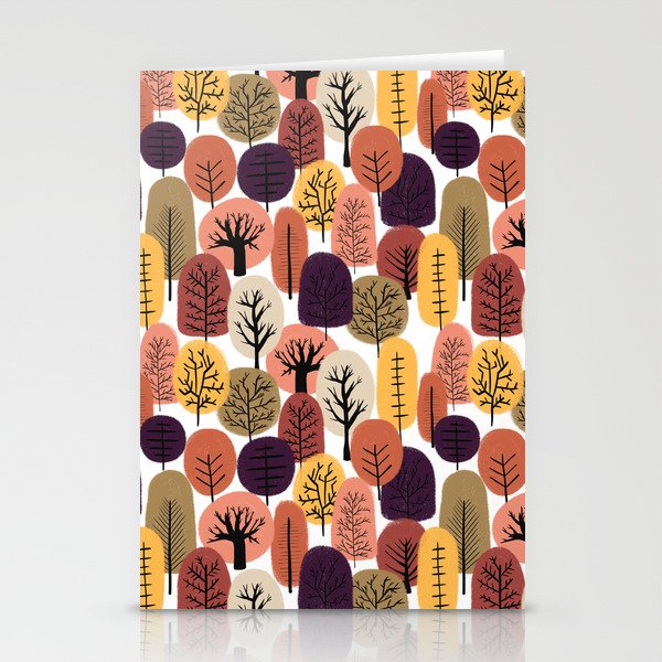 Autumn Trees Pattern Stationery Card Gallery Image 1