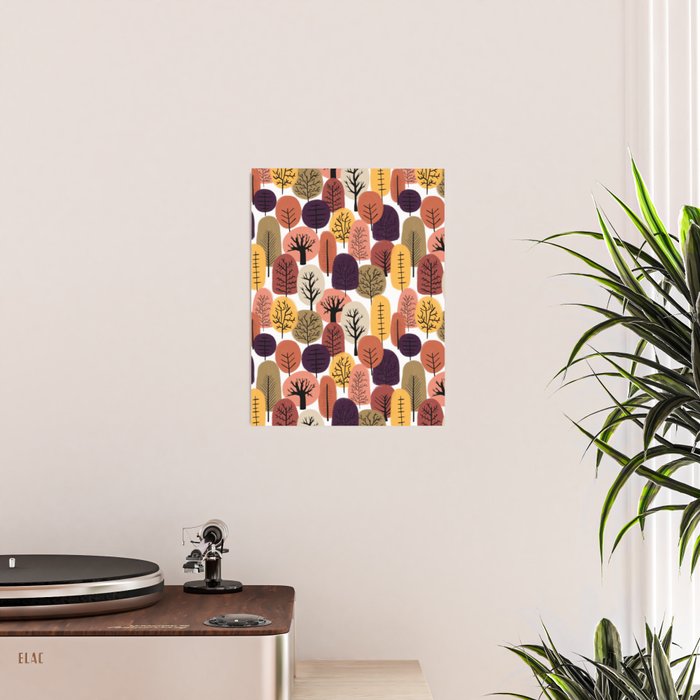 Autumn Trees Pattern Poster Gallery Image 2