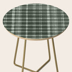 Fall Green Rustic Plaid Side Table Gallery Image 2