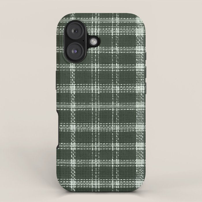 Fall Green Rustic Plaid iPhone Case Gallery Image 1