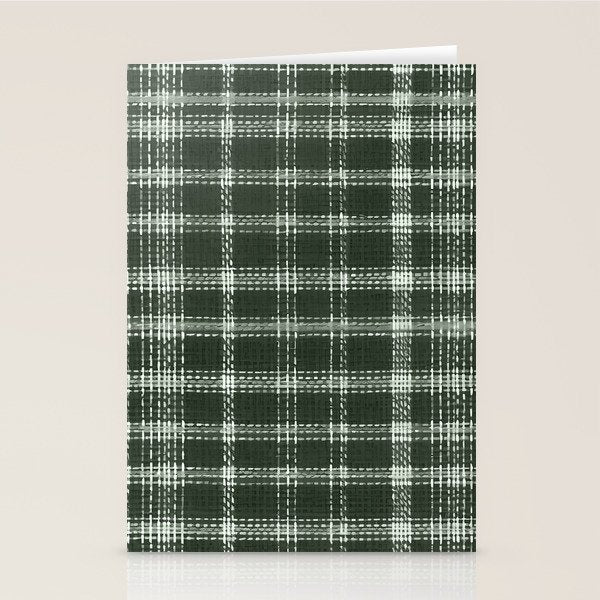 Fall Green Rustic Plaid Stationery Card Gallery Image 2