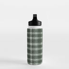 Fall Green Rustic Plaid Water Bottle Gallery Image 3