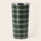 Fall Green Rustic Plaid Travel Mug Gallery Image 1