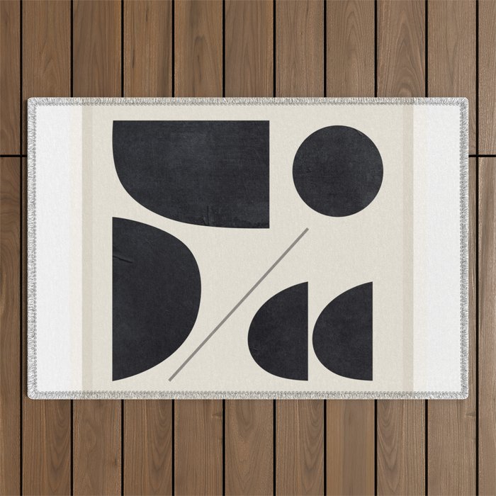 Modern Abstract Minimal Shapes 221 Outdoor Rug Gallery Image 1