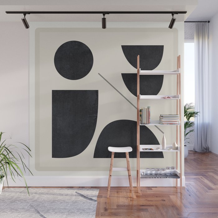 Modern Abstract Minimal Shapes 221 Wall Mural Gallery Image 1