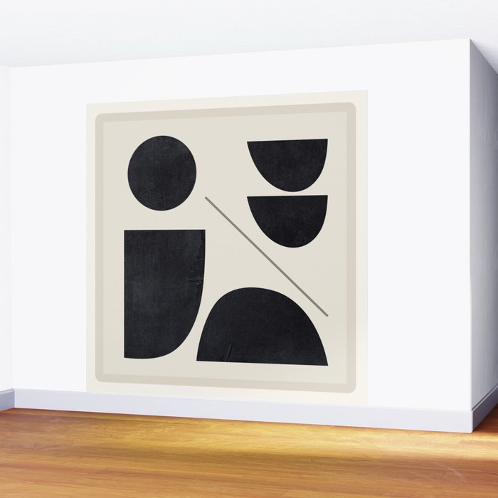 Modern Abstract Minimal Shapes 221 Wall Mural Gallery Image 2