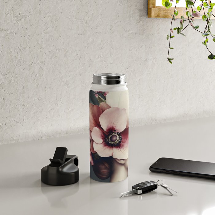 Enchanted Moody Floral Portrait Water Bottle Gallery Image 4