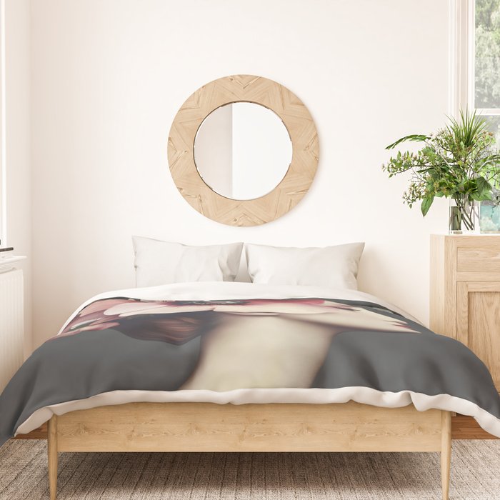 Enchanted Moody Floral Portrait Duvet Cover Gallery Image 3