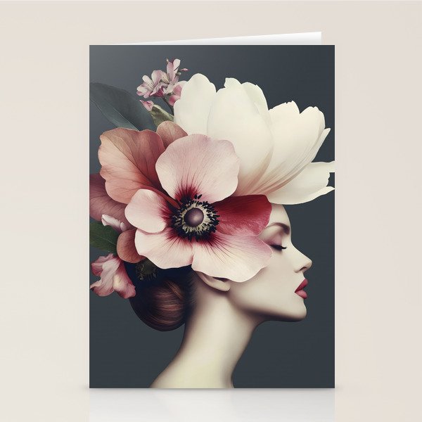 Enchanted Moody Floral Portrait Stationery Card Gallery Image 2