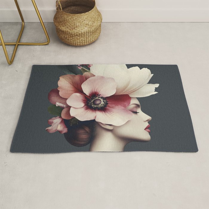 Enchanted Moody Floral Portrait Rug Gallery Image 1