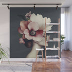 Enchanted Moody Floral Portrait Wall Mural Gallery Image 1