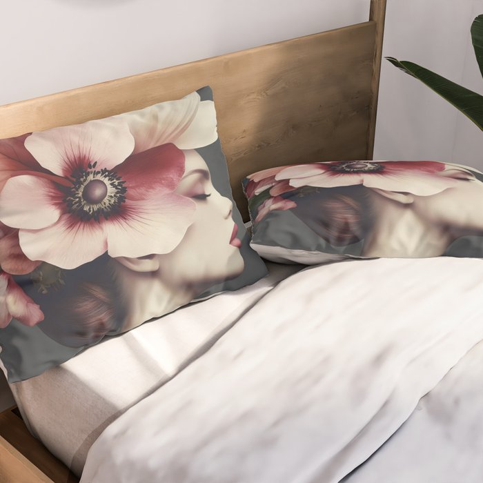 Enchanted Moody Floral Portrait Pillow Sham Gallery Image 2