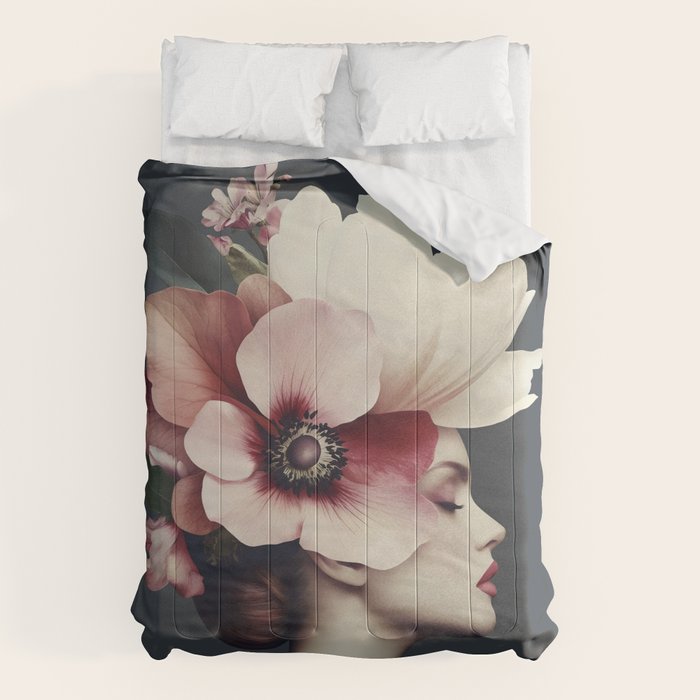 Enchanted Moody Floral Portrait Comforter Gallery Image 1