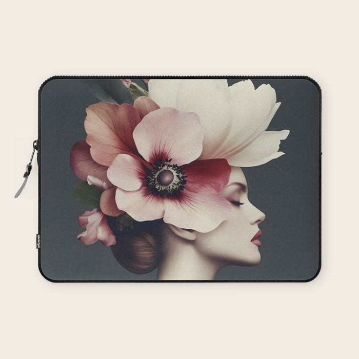 Enchanted Moody Floral Portrait Laptop Sleeve Gallery Image 1