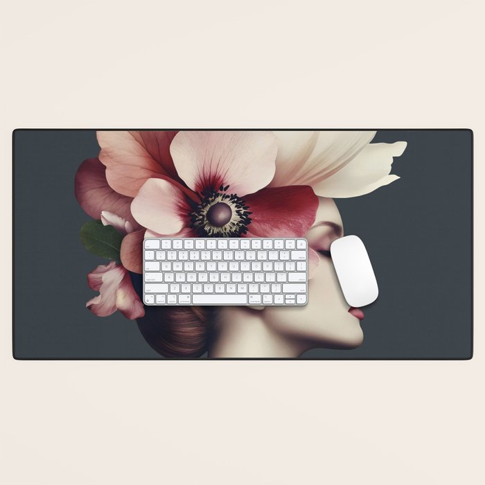 Enchanted Moody Floral Portrait Desk Mat Gallery Image 1