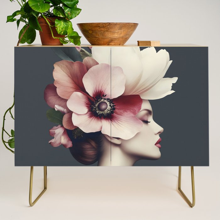 Enchanted Moody Floral Portrait Credenza Gallery Image 1