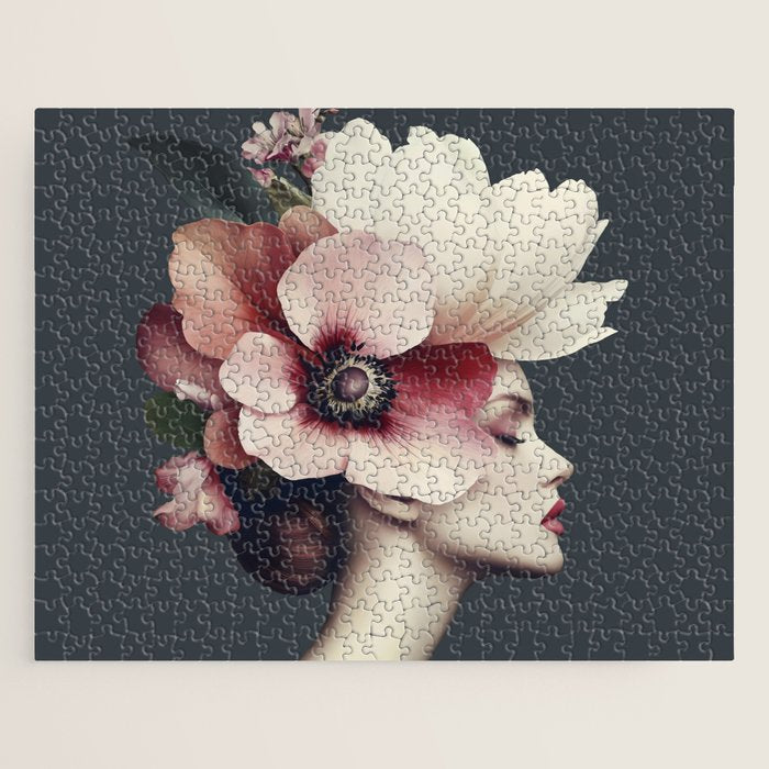 Enchanted Moody Floral Portrait Jigsaw Puzzle Gallery Image 1