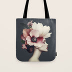 Enchanted Moody Floral Portrait Tote Bag Gallery Image 1