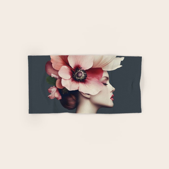 Enchanted Moody Floral Portrait Bath Towel Gallery Image 1