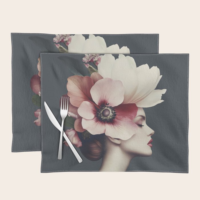 Enchanted Moody Floral Portrait Placemat Gallery Image 1