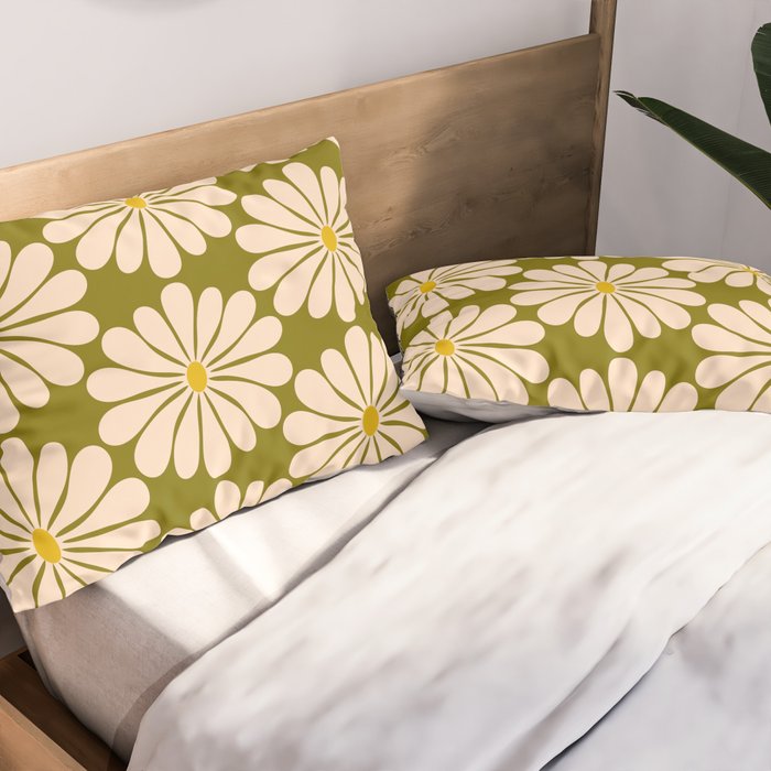 Retro Modern Daisy - 70s Pillow Sham Gallery Image 2