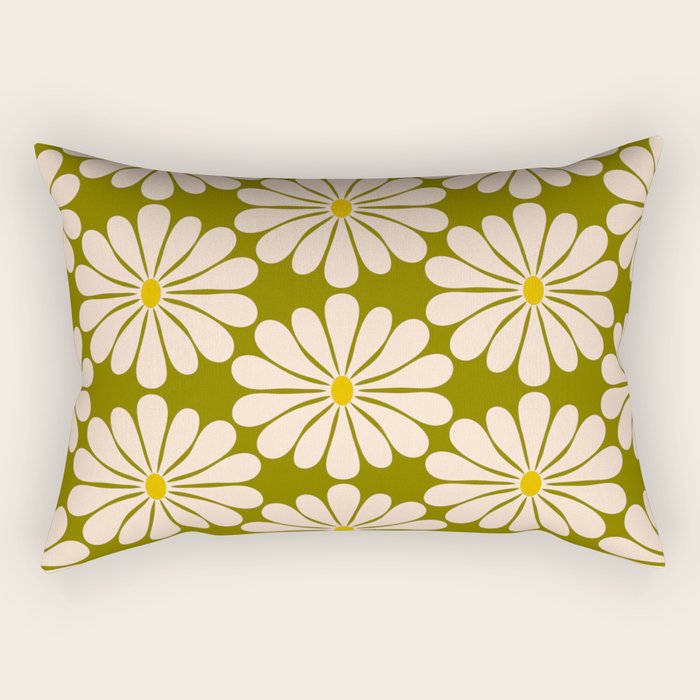 Retro Modern Daisy - 70s Rectangular Pillow Gallery Image 1