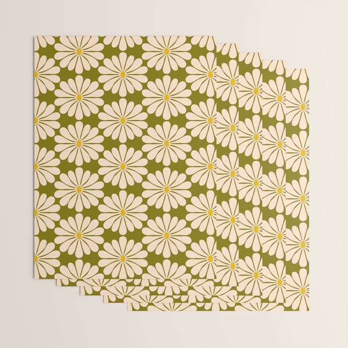 Retro Modern Daisy - 70s Wrapping Paper Gallery Image 3