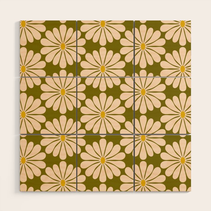 Retro Modern Daisy - 70s Wood Wall Art Gallery Image 1
