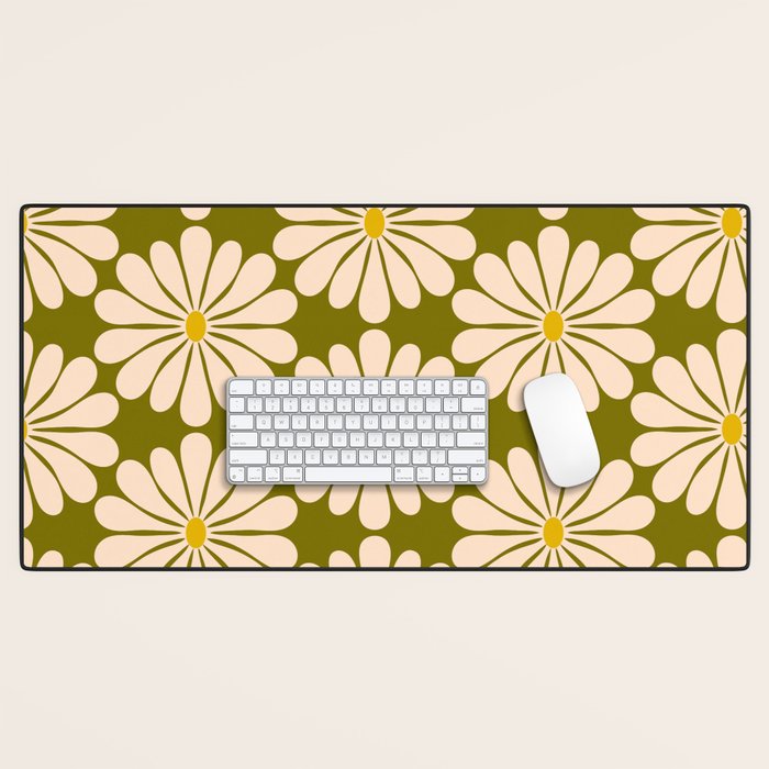 Retro Modern Daisy - 70s Desk Mat Gallery Image 1