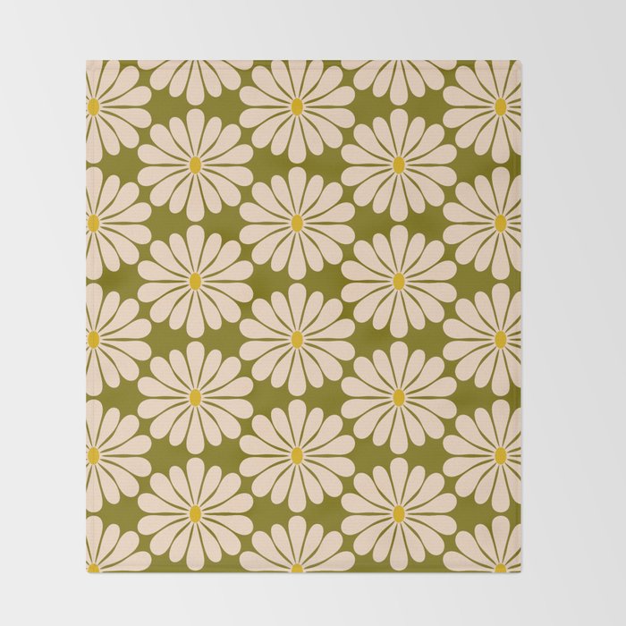 Retro Modern Daisy - 70s Throw Blanket Gallery Image 2