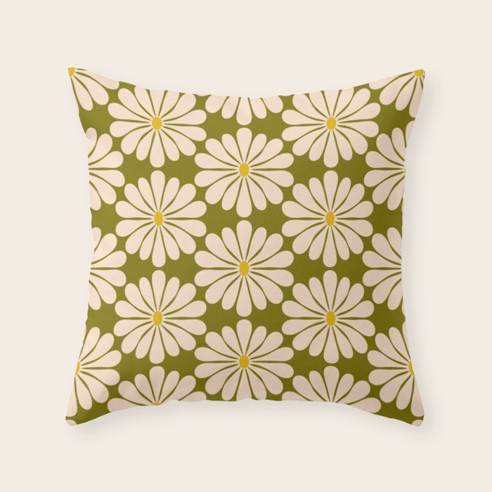 Retro Modern Daisy - 70s Throw Pillow Gallery Image 6