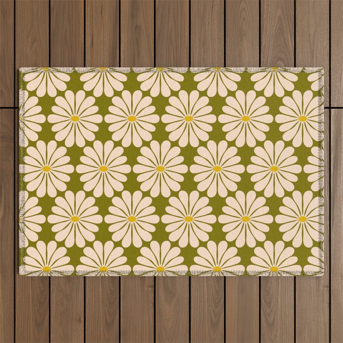 Retro Modern Daisy - 70s Outdoor Rug Gallery Image 1